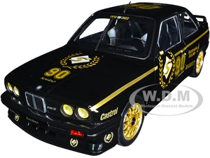 1990 BMW E30 M3 Black "Solido 90th Anniversary" Livery Limited Edition "Competition" Series 1/18 Diecast Model Car by Solido