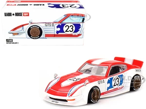 Nissan Fairlady Z RHD (Right Hand Drive) 23 "Kaido GT Omori Works" White and Red with Graphics (Designed by Jun Imai) "Kaido House" Special 1/64 Diec