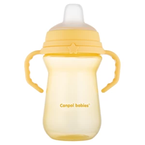 CANPOL BABIES Hrneček se silikonovým pítkem 6m+ žlutý 250 ml
