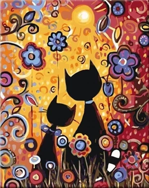 Zuty Malowanie po numerach Dwa koty