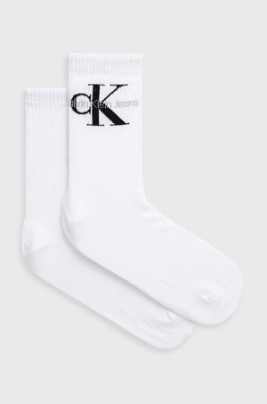 Ponožky Calvin Klein Jeans dámske, biela farba