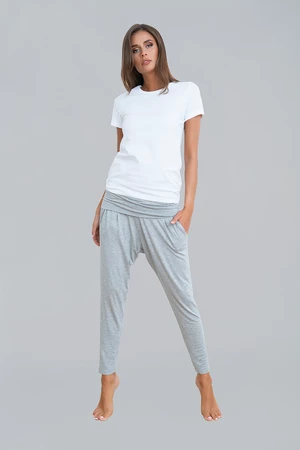 Grey long trousers - melange