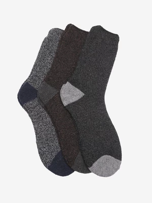 Pánské ponožky na zimu tmavé - trojbalení