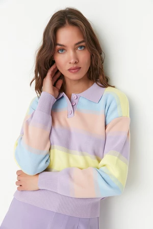 Trendyol Blue Color Block Knitwear Sweater
