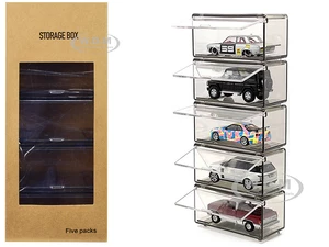 Single Car Interlocking Display Case Set of 5 Pieces for 1/64 Scale Model Cars