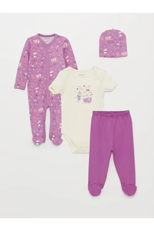 LC Waikiki Printed Baby Girl Hospital Set of 4