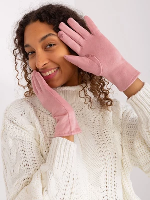 Světle růžové dámské dotykové rukavice