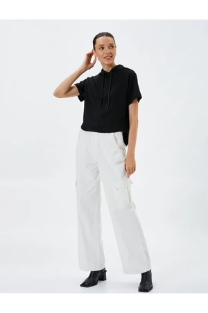 Koton Oversized Sweatshirt with Hooded Short Sleeves