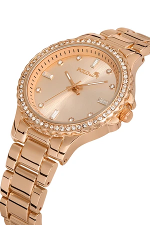 Polo Air Single Row Luxury Stone Women's Wristwatch Copper Color