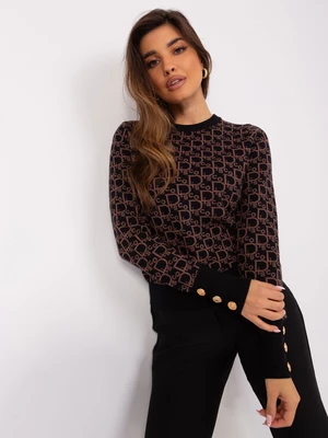 Classic black-brown sweater with pattern