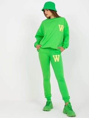 Light green tracksuit with hoodless sweatshirt