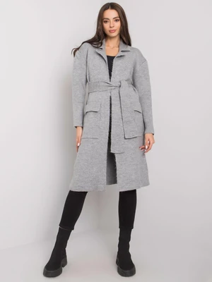 RUE PARIS Grey cardigan with pockets