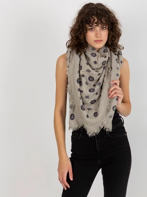 Women's scarf with print - gray