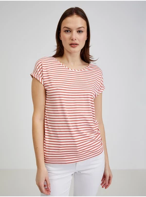 Červeno-bílé dámské pruhované tričko ORSAY - Dámské