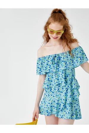 Koton Floral Off-Shoulder Jumpsuit