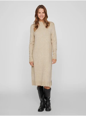 Beige women's sweater dress VILA Viril - Women