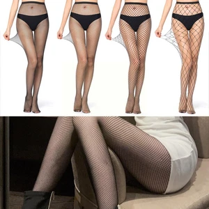 Slim Fishnets Tights Sexy Women's Long Fishmesh Nylon Black Fish Stockings High Lady Leg Lingerie Waist Pantyhose Hosiery N R7a6