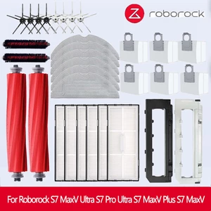 For Roborock S7 MaxV Ultra S7 pro ultra Accessories S7 MaxV Plus Main Side Brush Mop Hepa Filter Dust Bag Robot Vacuum Cleaner