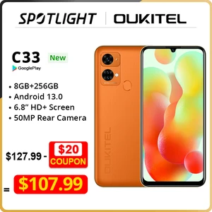 【World Premiere】OUKITEL C33 Smartphone 8GB RAM+256GB ROM Octa Core 6.8" HD+ Screen 50MP Rear Camera Android 13 5150mAh Phone