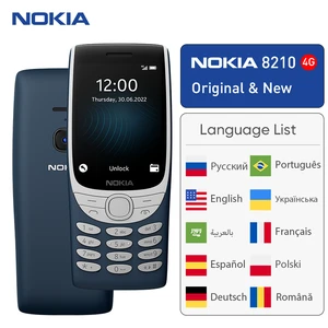 New and Original Nokia 8210 4G 2.8 Inch Display Bluetooth 5.0 1450mAh Dual SIM FM Torch Rugged Push-button