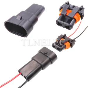 2 Pin Way Auto HID Controller Wire Cable Socket with Wires Car Hernias Headlight Connectors For 9006 Ballast 12059183 12059181