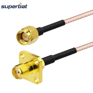 Superbat SMA Female 4 Hole Panel Mount to SMA Male Connector Pigtail Cable RG316 20cm Wireless Wi-Fi Radios