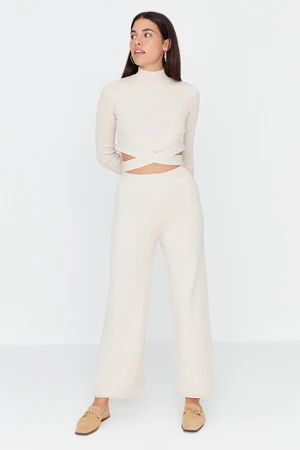 Trendyol Stone Crop Sweater Top-Upper Set