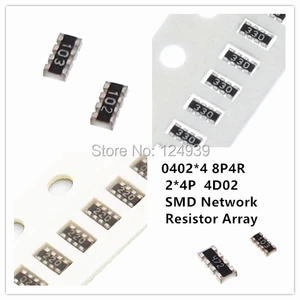 100pcs 0402*4 8P4R 2*4P 5% J SMD Network Resistor array 4D02 200R 200ohm 220R 220ohm 240R 240ohm 270R 270ohm 300R 300ohm 330R