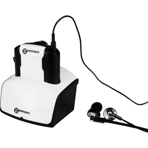 Geemarc CL7350AD bezdrôtové TV štupľové slúchadlá do uší ľahký strmeň, regulácia hlasitosti, Headset čierna, biela