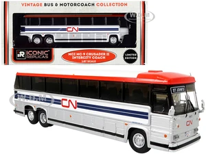 1980 MCI MC-9 Crusader II Intercity Coach Bus "St. Johns" "CN Canadian National" "Vintage Bus &amp; Motorcoach Collection" 1/87 (HO) Diecast Model by