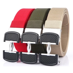 ENNIU 125CM Thickened Leisure Canvas Breathable Waist Belt Metal Press Buckle Belt Men's Elastic Tactical Belt