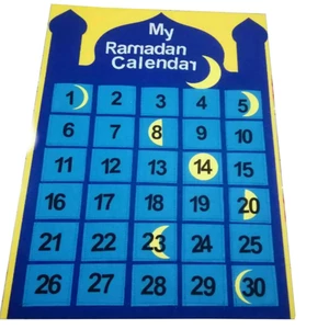Ramadan Felt Hanging Calendar Felt Advent 30 Days Countdown Calendar Home Office Decor For Kids Gifts Party Supplies