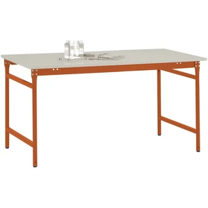 Manuflex BB3031.2001 Odkladací stolík BASIS stacionárny s melamínovou doskou stola v červeno-oranžovej farbe RAL 2001, š