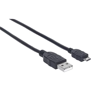 Manhattan #####USB-Kabel USB 2.0 #####USB-Micro-B Stecker, #####USB-A Stecker 3 m čierna