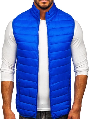 Modrá pánská prošívaná vesta bez kapuce Bolf LY32