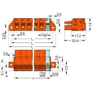 Zásuvkový konektor na kabel WAGO 2231-702/031-000, 27.42 mm, pólů 2, rozteč 7.62 mm, 50 ks