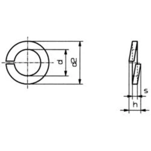 Pérové podložky vnitřní Ø: 4.1 mm M4 DIN 127 pružinová ocel 100 ks TOOLCRAFT B4 D127:A2K 188666