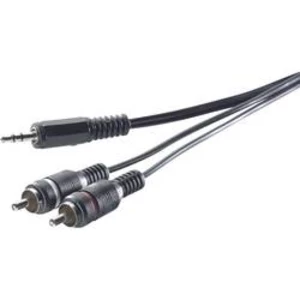 Připojovací kabel SpeaKa, jack zástr. 3.5 mm/cinch zástr., šedý, 5 m
