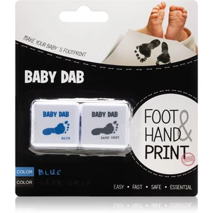 Baby Dab Foot & Hand Print Blue & Grey barva na dětské otisky 2 ks