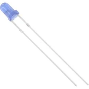 LED s vývody TRU COMPONENTS 1577321, typ čočky kulatý, 3 mm, 60 °, 20 mA, modrá