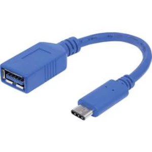 Adaptér USB 2.0, USB 3.0 Manhattan [1x USB 3.2 gen. 1 zásuvka A - 1x USB-C™ zástrčka] modrá jednoduché stínění, fóliové stínění
