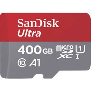 Paměťová karta microSDXC, 400 GB, SanDisk Ultra®, Class 10, UHS-I, výkonnostní standard A1, vč. softwaru Android, vč. SD adaptéru