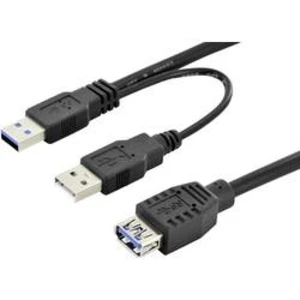 USB 3.0 Y kabel ednet 84160 84160, 30.00 cm, černá