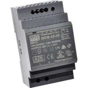 Síťový zdroj na DIN lištu Mean Well HDR-60-24, 1 x, 24 V/DC, 2.5 A, 60 W