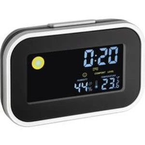 Quartz budík TFA Dostmann 60.2015 60.2015, časů buzení 1, černá, stříbrná
