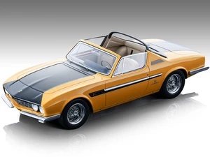 1967 Ferrari 330 GTC Michelotti Convertible Yellow and Matt Black "Mythos Series" Limited Edition to 145 pieces Worldwide 1/18 Model Car by Tecnomode