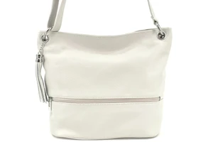 Dámská kožená kabelka crossbody Arteddy - krémová