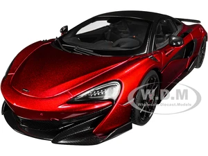 Mclaren 600LT Vermillion Red and Carbon 1/18 Model Car by Autoart