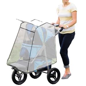 PE+EVA Transparent Dog Stroller Cover Foldable Rainproof Windproof Pet Pushchair Pram Cover