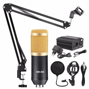 BM800 Microphone Kit Condenser Sound Recording Microphone With Phantom Power For Radio Braodcasting Singing Recording KT
